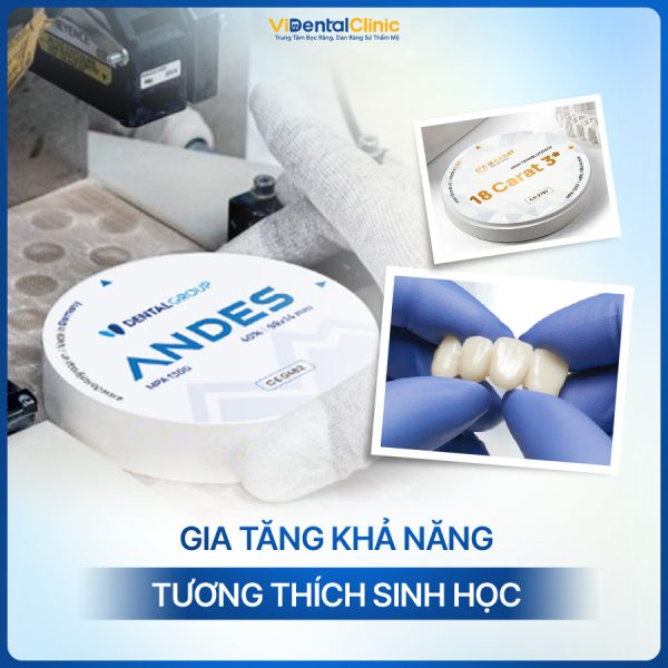 Răng sứ Andes có khả năng tương thích sinh học cao